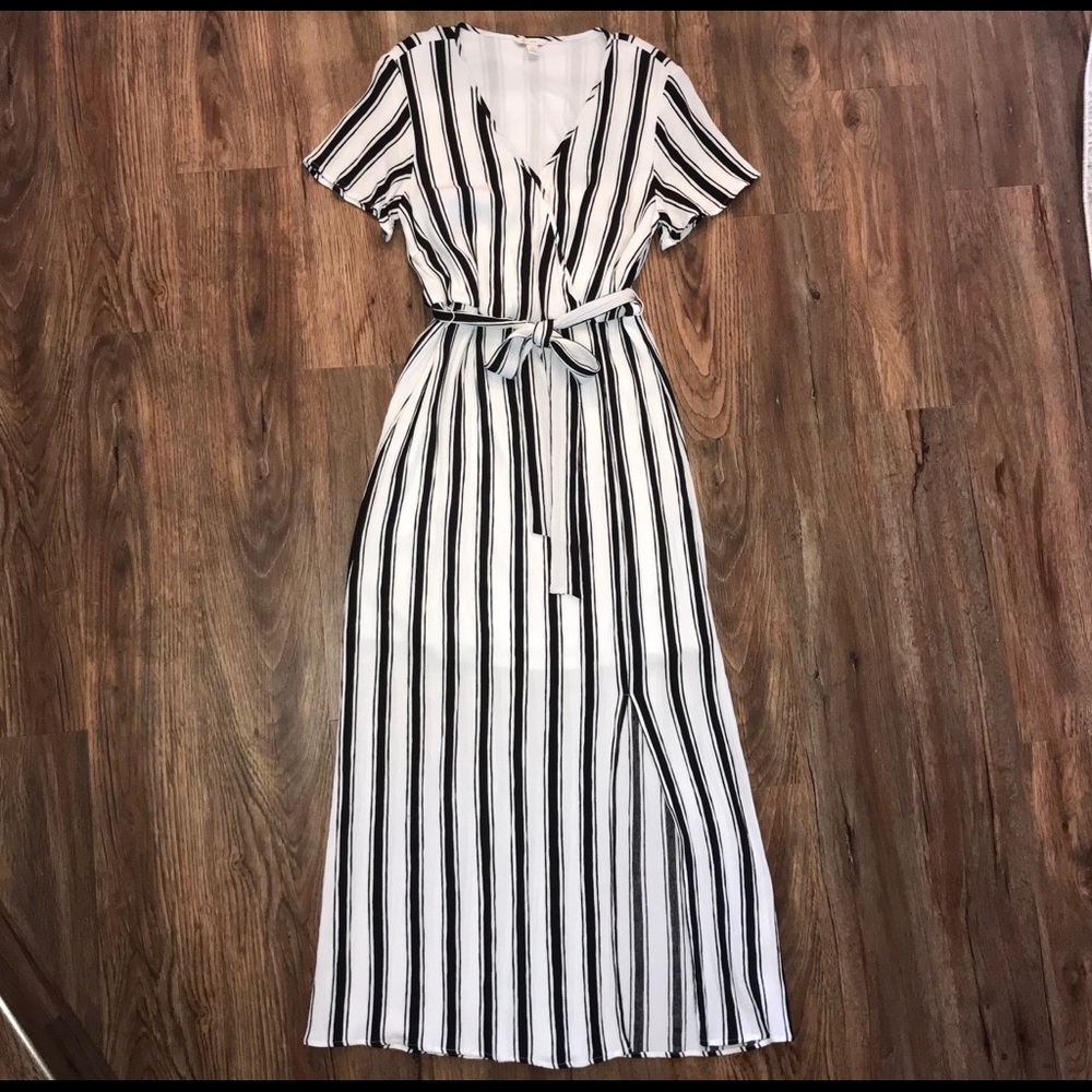Striped Dress- Navy and White - Fully Lined Medium